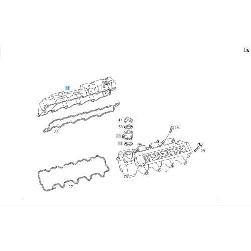 Mercedes-Benz A1130100430 Крышка правой ГБЦ для двигателей M113 V8 4.3 5.0л CLS C219 E-class W211 E-class S211 ML W164 R-class short W251 R-class long V251