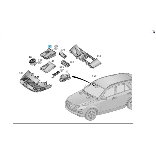 Mercedes-Benz A0009000209 Camera for the lane recognition system and automatic headlight control SLK/SLC R172 ML/GLE W166 GL/GLS X166 GLE Coupe C292 SL R231