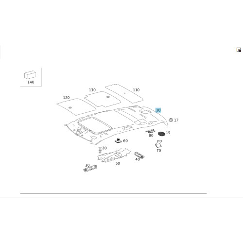 Mercedes-Benz A1646901350 8K57 Beige headlining for sunroof GL X164