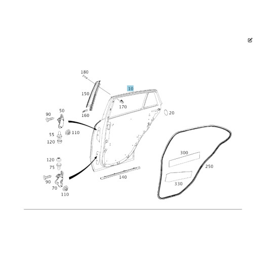 Mercedes-Benz A2927305201 Задняя правая дверь GLE Coupe C292