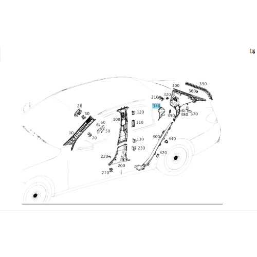 Mercedes-Benz A2136925000 8T92 Накладка заднего правого ремня безопасности бежевая E-class W213