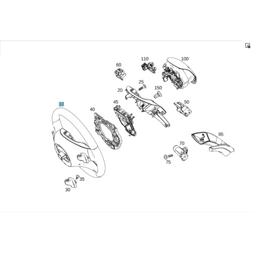 Mercedes-Benz A0024604403 9E38 Руль с деревянными вставками GL/GLS X166