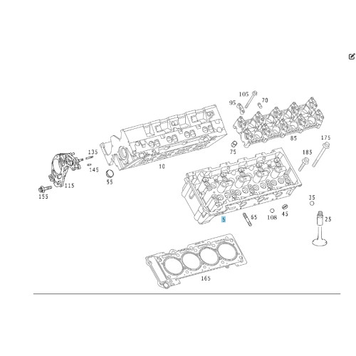 Mercedes-Benz A6280101220 R6280160901 Левая головка блока цилиндров с клапанами для двигателя OM628
