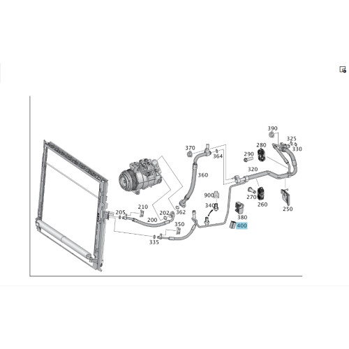 Mercedes-Benz A1668309600 Трубопровод кондиционера задних пассажиров передняя часть GL/GLS X166