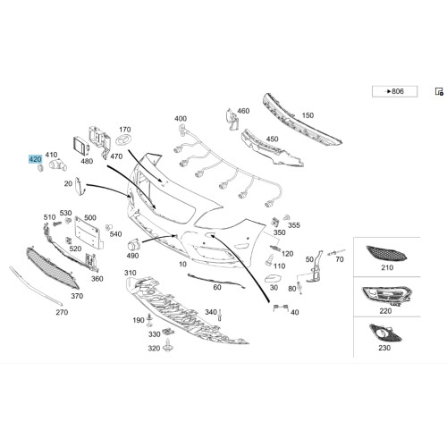 Mercedes-Benz A0005421251 Уплотнительное кольцо датчика парктроника C-Class W205 GLC X253 E-class W213 E-class Coupe C238 CLS C257 E-class W212 SLK/SLC R172 C-Clas
