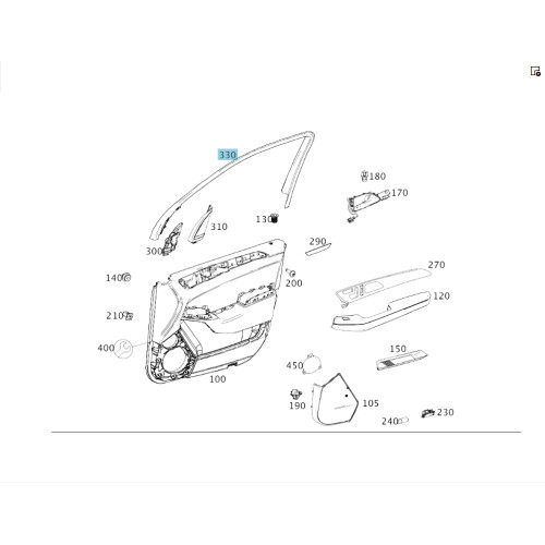 Mercedes-Benz A2927270178 9051 Облицовка рамки стекла внутреняя передней левой двери GLE Coupe C292