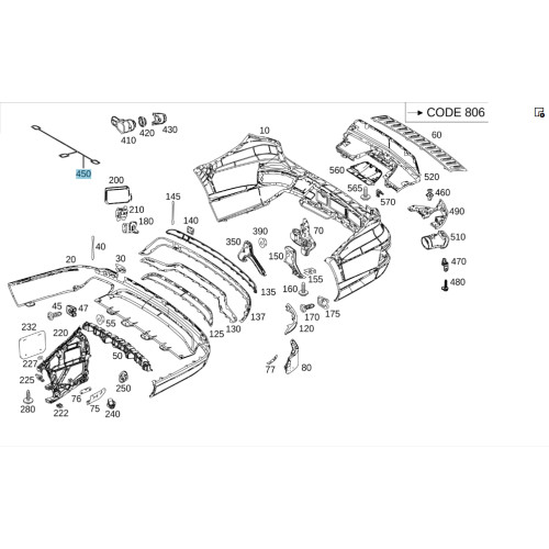 Mercedes-Benz A1665403415 Проводка бампера заднего GL/GLS X166