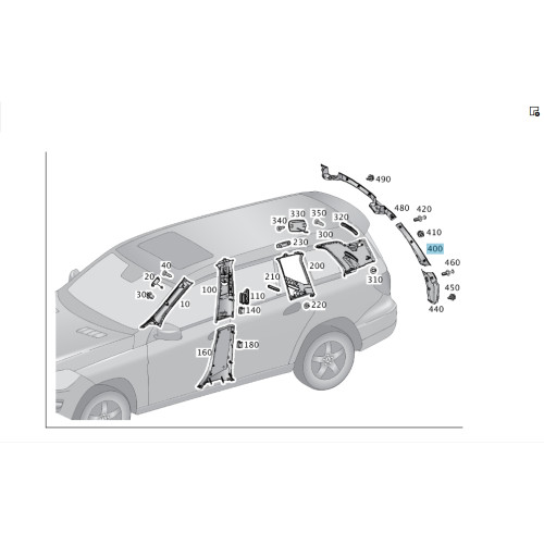 Mercedes-Benz A1666900464 Накладка проёма крышки багажника правая GL/GLS X166