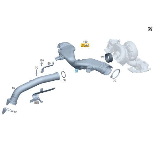 Mercedes-Benz A6420946397 Новый трубопровод с расходомерами воздуха двигателя OM642 V6 3.0 cdi CLS C219 E-class S211 E-class W211 ML W164 GL X164 R-class long V251