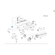 A6480100267 Декоративная крышка двигателя R6 OM648 3.2 cdi S-class short W220 S-class long V220
