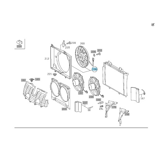 Mercedes-Benz A0015002393 Radiator Fan C-class W202 C-class S202