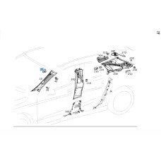 A1176950257 9051 Табличка с надписью AIRBAG стойки A справа CLA Shooting Brake X117 CLA C117