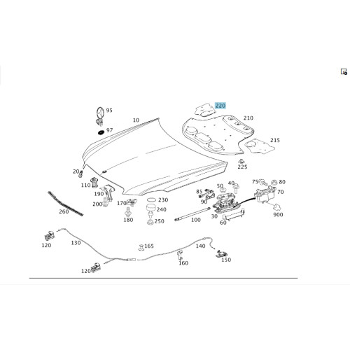 Mercedes-Benz A2126820426 Шумоизоляция капота правая E-class W212 E-class S212