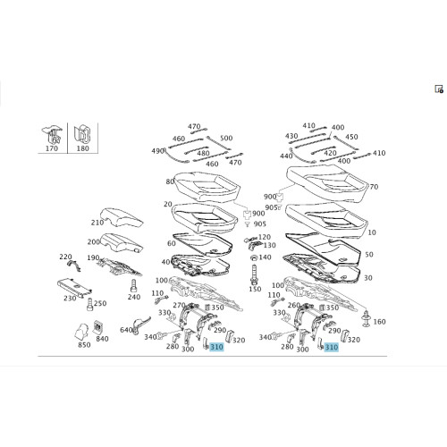 Mercedes-Benz A2119200286 Крышка петли откидывания заднего сидения E-class W211