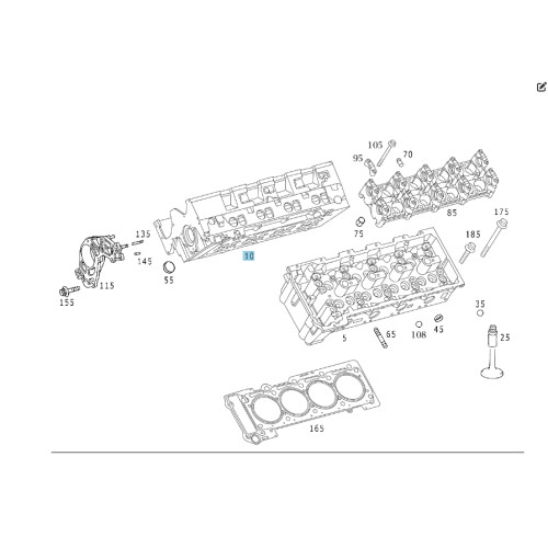 Mercedes-Benz A6280101120 R6280160801 Правая головка блока цилиндров двигателя OM628