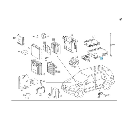 Mercedes-Benz A1635459032 Блок комфорта EAM ML W163