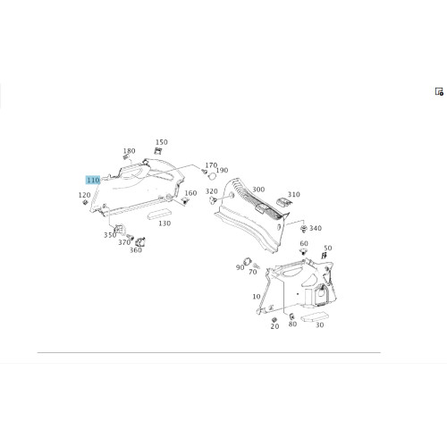 Mercedes-Benz A1176900141 9E83 Обшивка багажника правая боковая CLA C117