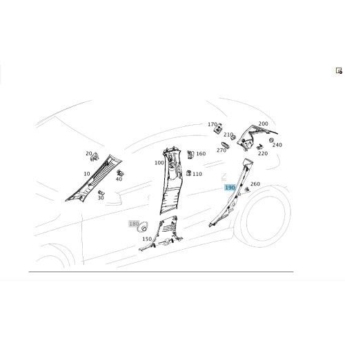 Mercedes-Benz A1176901225 9H68 Обшивка стойки C нижняя справа CLA C117
