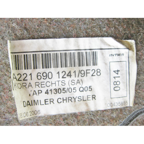 Mercedes-Benz A2216901241 9F28 Боковая правая обшивка багажника S-Class W221