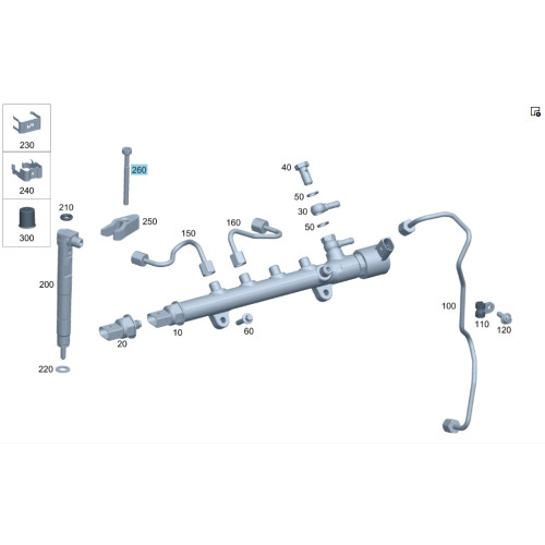 Mercedes-Benz A0019902607 Цилиндрический болт торкс крепления дизельной форсунки M7X79 C-Class W205 GLC X253 E-class W213 E-class Coupe C238 CLS C257 E-class W212