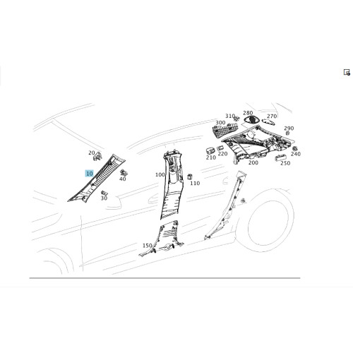 Mercedes-Benz A1176900325 9F52 Обшивка стойки A слева CLA Shooting Brake X117 CLA C117