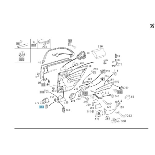 Mercedes-Benz A2207300674 Вставка пепельницы задней правой двери S-class short W220 S-class long V220