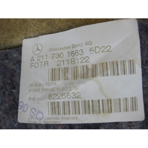 Mercedes-Benz A2117301663 9D22 Карта синяя задней правой двери Elegance E-class W211 E-class S211