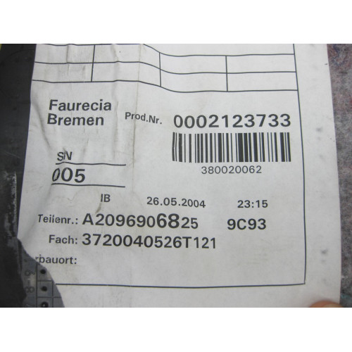 Mercedes-Benz A2096906825 9C93 Верхняя правая боковая тканевая обшивка пространства заднего пассажира цвет "антрацит" CLK Coupe C209
