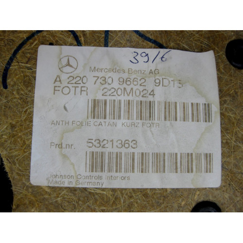 Mercedes-Benz A2207309662 9D15 Карта задней правой двери кожа цвет "антрацит" S-class short W220