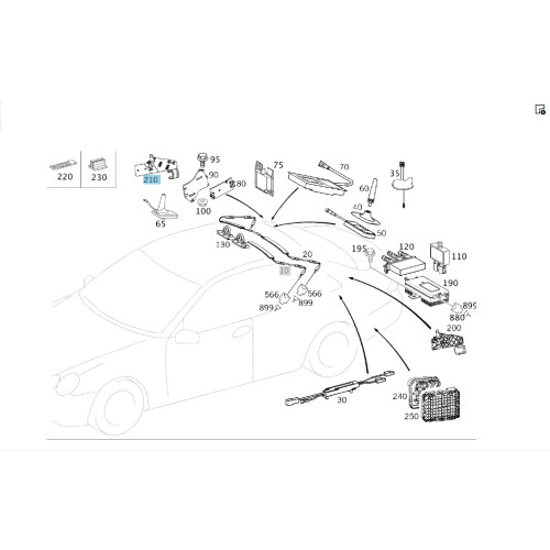 Mercedes-Benz A2098230214 Кронштейн на стойке C CLK Coupe C209