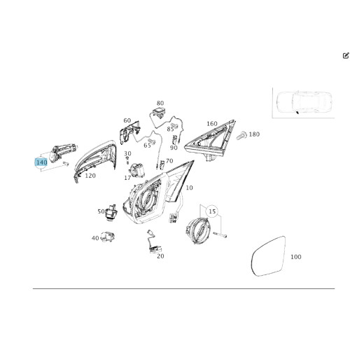 Mercedes-Benz A0999060701 Новый повторитель указателя поворотов в левом зеркале E-class W213