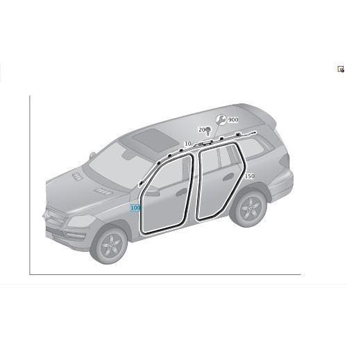 Mercedes-Benz A1666970051 9G44 Уплотнитель проёма передней двери черный ML/GLE W166 GL/GLS X166