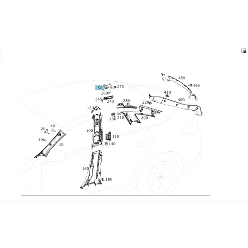 Mercedes-Benz A2928100231 Крепление правого крючка под одежду GLE Coupe C292