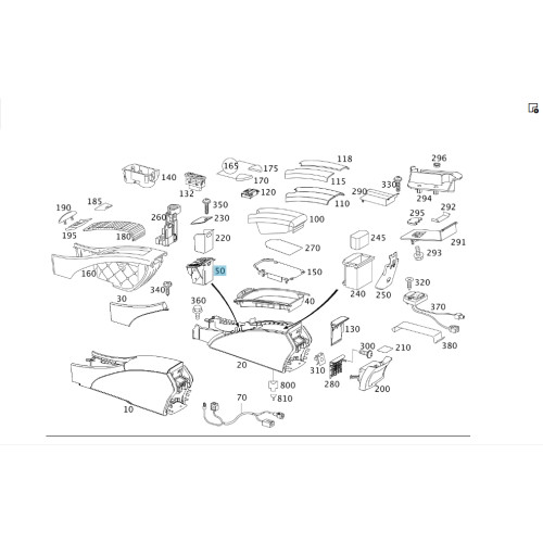 Mercedes-Benz A2116800350 Вещевое отделение в подлокотнике E-class W211 E-class S211