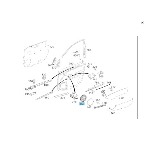 Mercedes-Benz A1647270088 8K67 Накладка динамика дверной карты бежевая GL X164 ML W164 ML W164 GL X164
