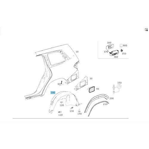 Mercedes-Benz A1668847422 Подкрылок задний левый GL/GLS X166