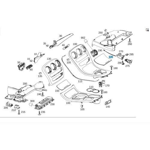 Mercedes-Benz A2058101036 Деревянная декоративная накладка вещевого отделения центральной консоли C-Class Coupe С205 C-Class W205 C-class Estate S205