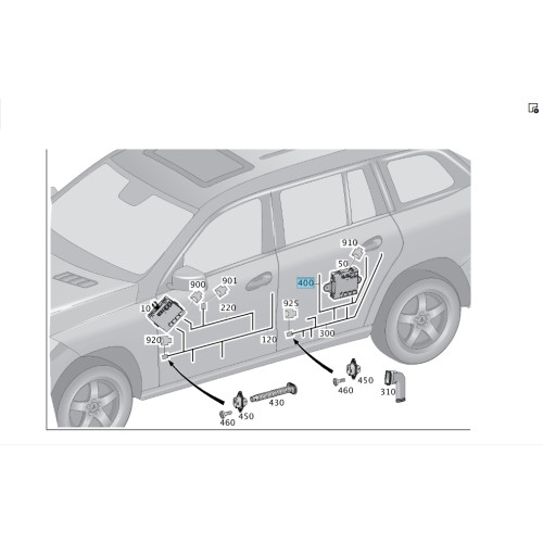 Mercedes-Benz A1664406005 Жгут электропроводки от блока управления к задней двери GL/GLS X166