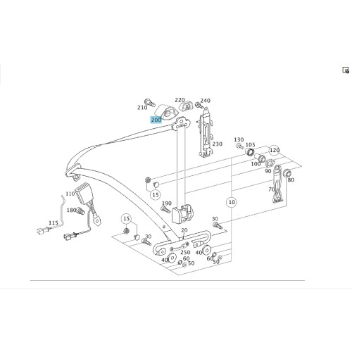 Mercedes-Benz A2038681039 Крышка гайки крепления ремня безопасности CL203 Sportcoupe CLC C203