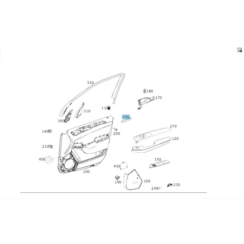 Mercedes-Benz A2927206300 9051 Накладка на передней левой дверной карте GLE Coupe C292