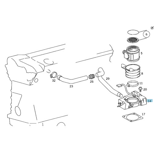 Mercedes-Benz A0001415425 Дроссельная заслонка M104