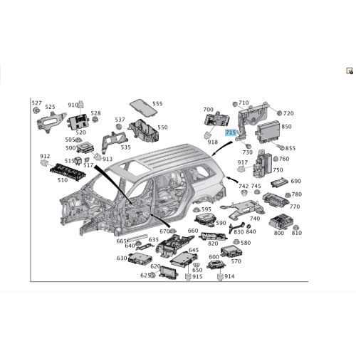 Mercedes-Benz A1665457240 Кронштейн блоков управления дверью багажника и прицепным устройством GL/GLS X166