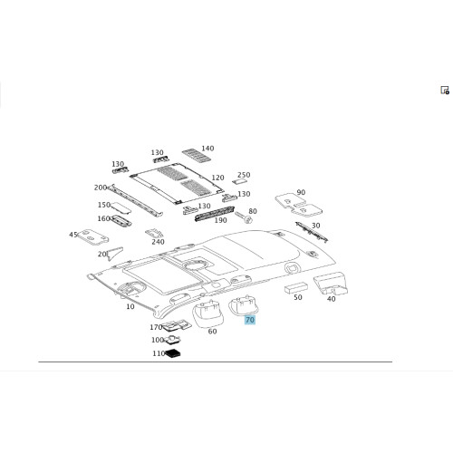 Mercedes-Benz A2118600814 8K67 Держатель на потолке спереди справа бежевый E-class S211