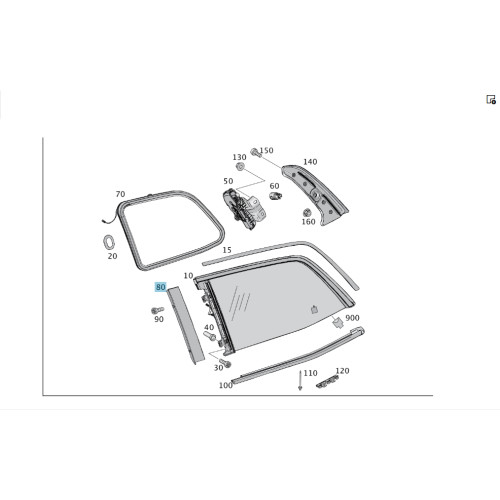 Mercedes-Benz A1666700287 Вертикальная накладка правой выдвижной форточки GL/GLS X166