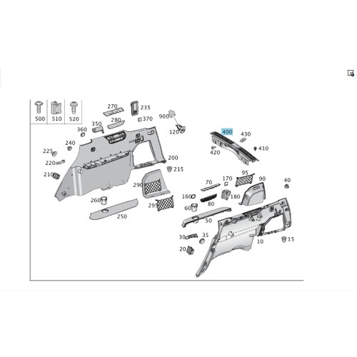 Mercedes-Benz A1666900341 9051 Накладка проёма багажника нижняя черная GL/GLS X166