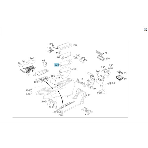 Mercedes-Benz A1646801252 Вещевое отделение в подлокотнике верхнее ML W164 GL X164