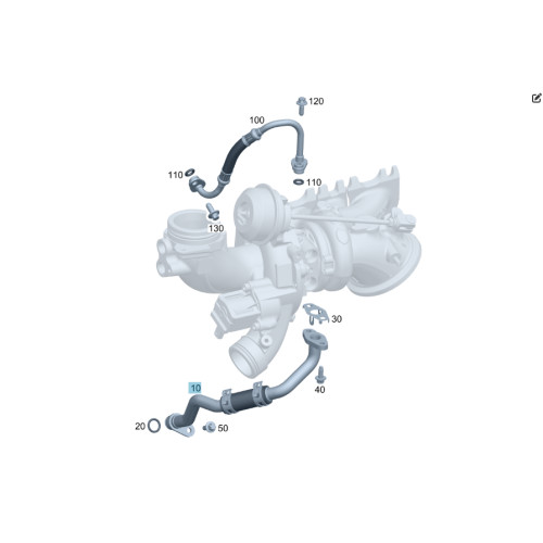 Mercedes-Benz A2760900577 Обратный маслопровод к турбокомпрессору слева двигателя M276 V6 3.0 C-Class Cabrio A205 C-class Estate S205 C-Class Coupe С205 C-Class W20