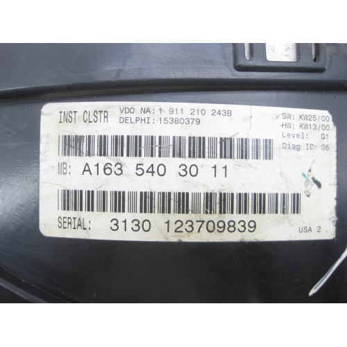 Mercedes-Benz A1635403011 Щиток - панель приладів для дизельних авто в км ML W163