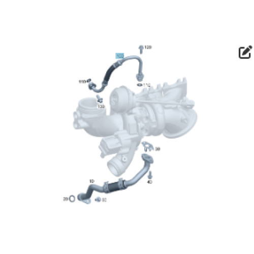 Mercedes-Benz A2760900477 Напорный маслопровод к турбокомпрессору справа двигателя M276 V6 3.0 C-Class Cabrio A205 C-class Estate S205 C-Class Coupe С205 C-Class