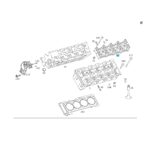 Mercedes-Benz A6280100036 R6280160004 Постель распредвалов левой ГБЦ двигателя OM628